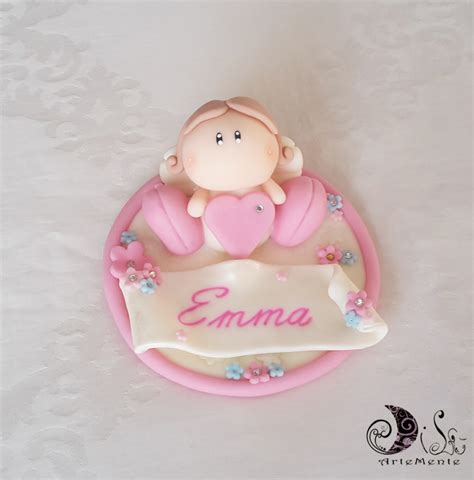 DiLù Artemente: Cake topper angelo con cuore e pioggia di cuori personalizzato