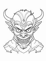 Coloring Monsters Devil Pitchfork Holding Online Little Pages Printable  sketch template