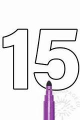 Free Printable Number 15 Template  Coloring Page sketch template