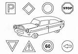 Traffic Signs Coloring Page sketch template