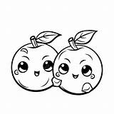 Kawaii Fruit Coloring Pages Outline Sketch Drawing Ve  Vrogueco sketch template