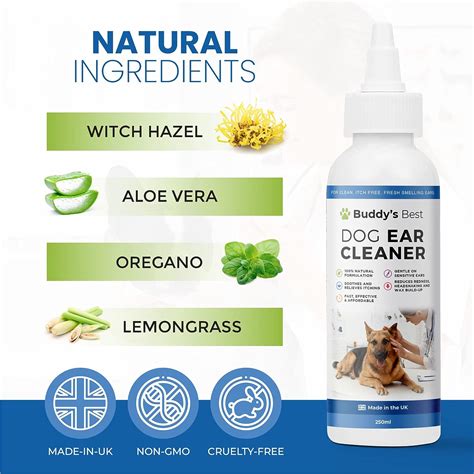 BUDDY’S BEST Dog Ear Cleaner | Premium Dog Ear Drops With 100% Natural Ingredients | Fast ...