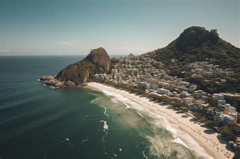 Premium AI Image | Aerial view of beach in brazil south america