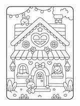 Premium Vector  Cute Bunny House coloring page Illustration sketch template