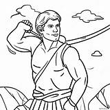 David With Slingshot And Stone Coloring Page 70213 56406 sketch template
