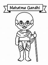 Mahatma Gandhi coloring Pages sketch template
