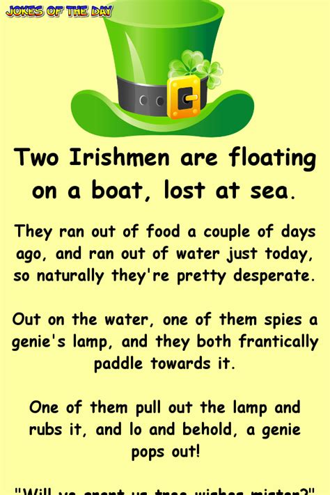 Funny Joke ‣ Two Irishmen are lost at sea – then this happens | Irish ...