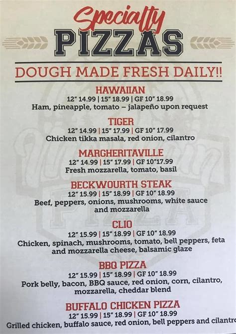 Menu at Mountain Pizza pizzeria, Portola