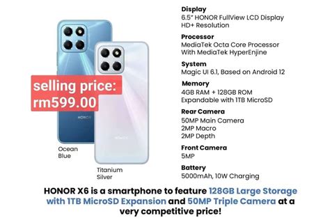 Honor X6 Moniker Confirmed by Company; Price, Specifications Tipped Ahead of Launch: All Details ...