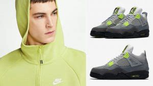 Air Jordan 4 Neon Nike Volt Hoodie Match | SneakerFits.com