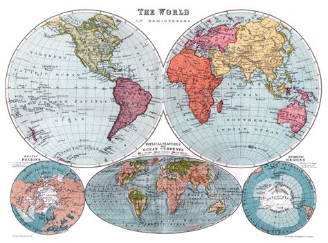 Printable World Map With Hemispheres | Adams Printable Map