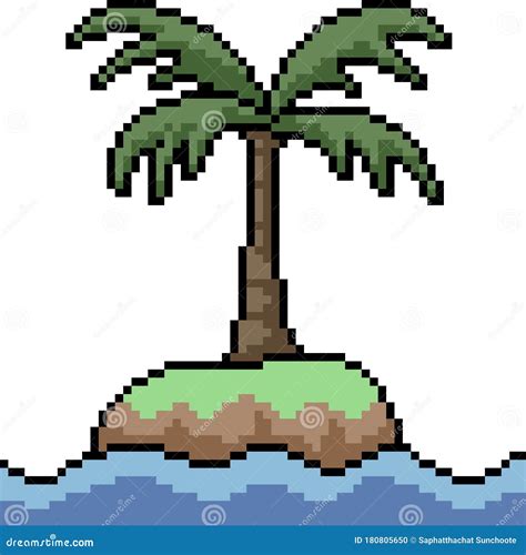 Pixel Art Island Cartoon Vector | CartoonDealer.com #85535999