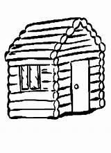 Log Cabin Coloring Pages sketch template