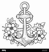 Anchor Coloring Pages Drawing For Kids Stock Vector Image & Art  Alamy sketch template