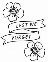 Remembrance Day Coloring Pages Lest We Forget November Poppy  sketch template