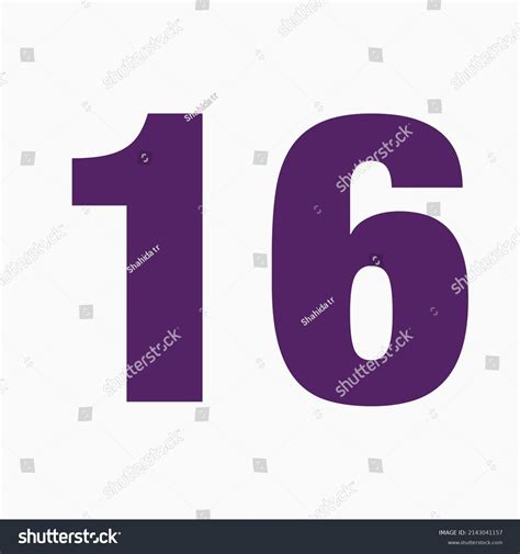 Number 16 Simple Clip Art Illustration Stock Illustration 2143041157 ...