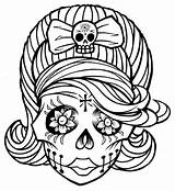 Female Sugar Skull Coloring Pages sketch template
