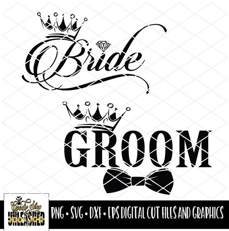 Bride and Groom SVG, DXF, EPS, and PNG Cut File – Da Goodie Shop Unleashed