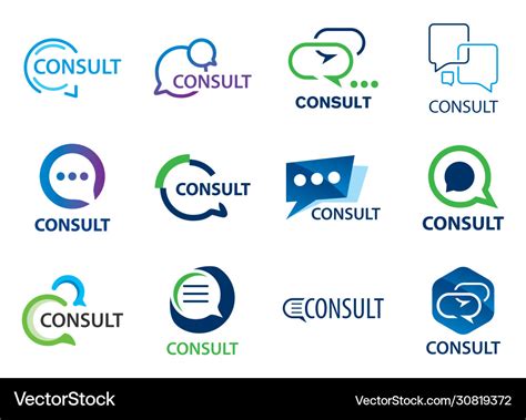 Logo consulting service chat Royalty Free Vector Image