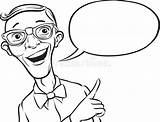 Whiteboard Drawing  Smiling Geek With Speech Balloon Stock Vector sketch template