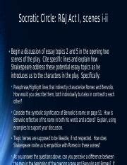 week 30 Act I scene i-ii Socratic circle.pptx - Socratic Circle: R&J ...