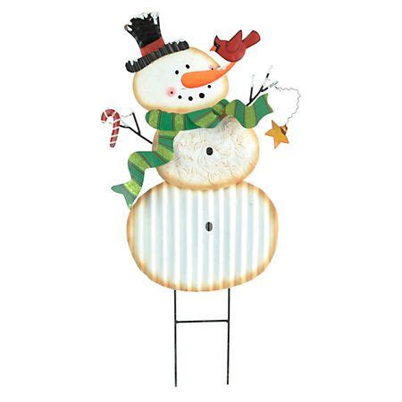 Metal Snowman Yard Stake | Outdoor christmas decorations, Christmas decorations, Snowman