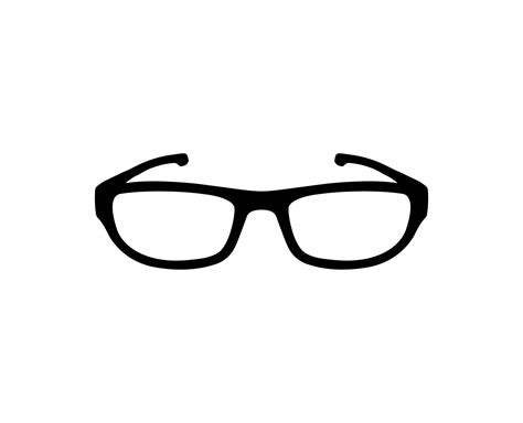 Stylish black frame glasses isolated on white background. Single silhouette glasses vector ...