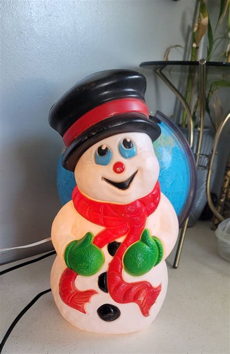 Blow Mold Vintage Snowman Blow Mold Christmas Decor Light - Etsy
