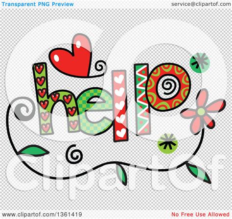 Clipart of Colorful Sketched Hello Word Art - Royalty Free Vector ...