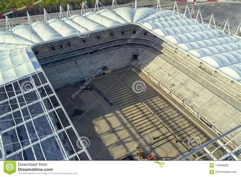 Construction of the Stadium. New Stadium, Sports Facility. Stock Photo - Image of club, cranes ...