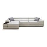 Divani Casa Pella Mini Modern White Leather Sectional Sofa - Lounge LA