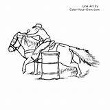 Barrel Racing Horse Coloring Pages Sketch Page sketch template