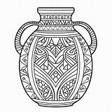 Quirky Pottery Coloring Page With Ornate Vase Designs Stock  sketch template