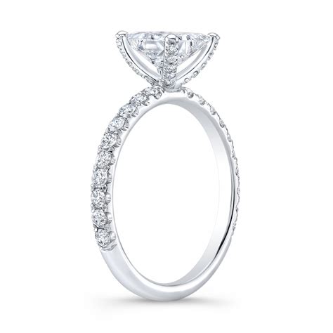 2.1 Ct. Princess Cut Natural Diamond U-Pave on Prongs Diamond ...