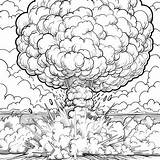 Coloring Page A Detailed Line Art Illustration Of Massive Explosion  sketch template