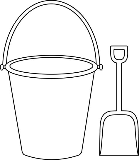 Bucket and Shovel Coloring Page | Sand bucket, Beach pail, Free clip art