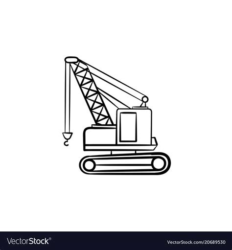 Lifting crane hand drawn sketch icon Royalty Free Vector