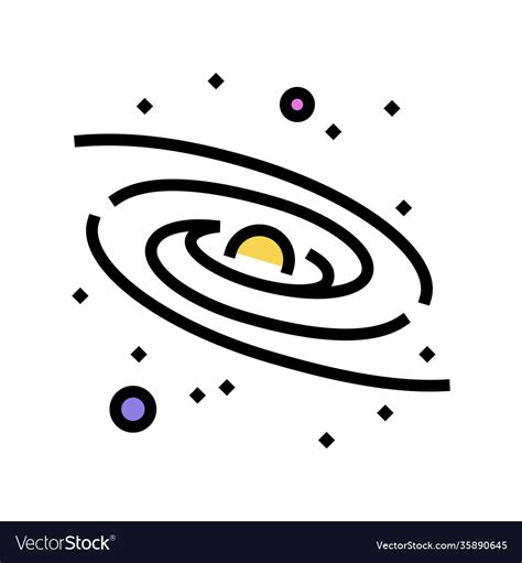 Milky way galaxy color icon Royalty Free Vector Image