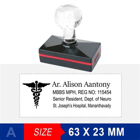 Doctor Stamp, Pre ink stamp for Doctor with crystal handle, Doctors ...