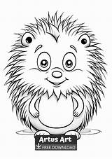 Cute Porcupine Coloring Page sketch template