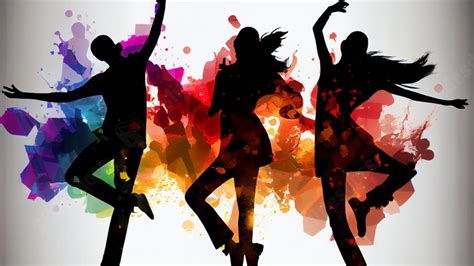 Colorful People Dancing Silhouette Powerpoint Background For Free Download - Slidesdocs