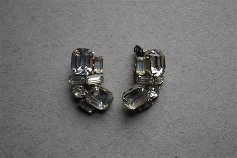 Rhinestone Clip On Earrings