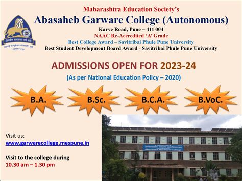 MES Abasaheb Garware College, Pune