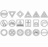 Traffic Signs Coloring Page sketch template