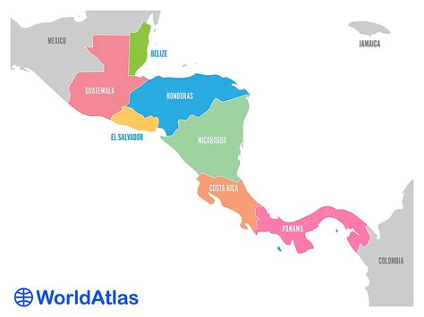 Central America Capitals Map