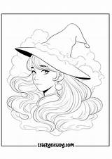 Witch Coloring Pages 30 Free PDF Printables  CraftyCiciJoy sketch template