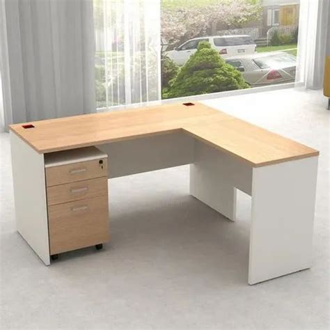 Client Choice One L SHAPE TABLE WITH SIDE CABINET, For Corporate Office ...