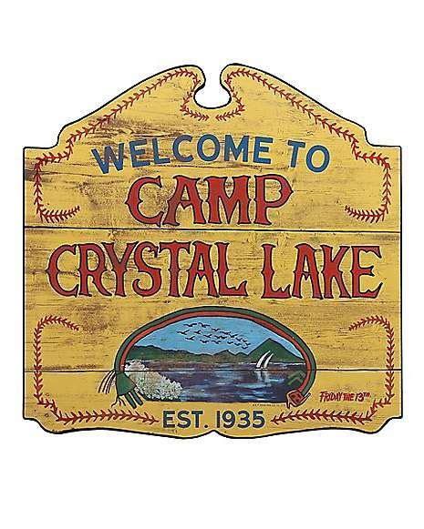 Welcome to Camp Crystal Lake Sign - Friday the 13th - Spirithalloween ...