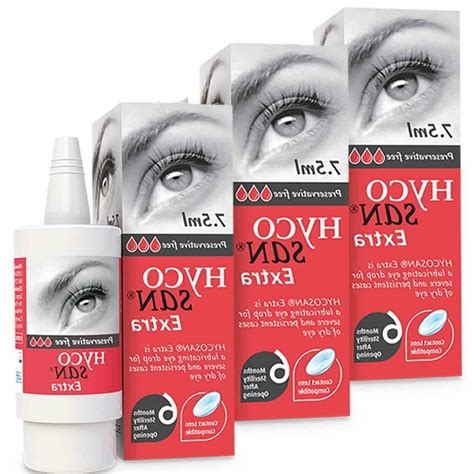 3 x Hycosan Extra Lubricating Eye Drops 7.5ml