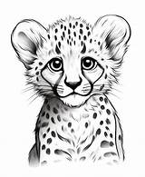 Cute Cheetah Coloring Pages sketch template